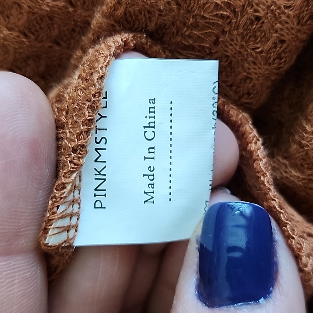 Pinkmstyle waffle knit top plus size 2X NWOT - Picture 4 of 4